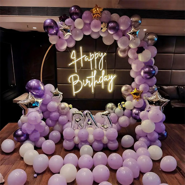Beautiful Purple & White Birthday Decoration