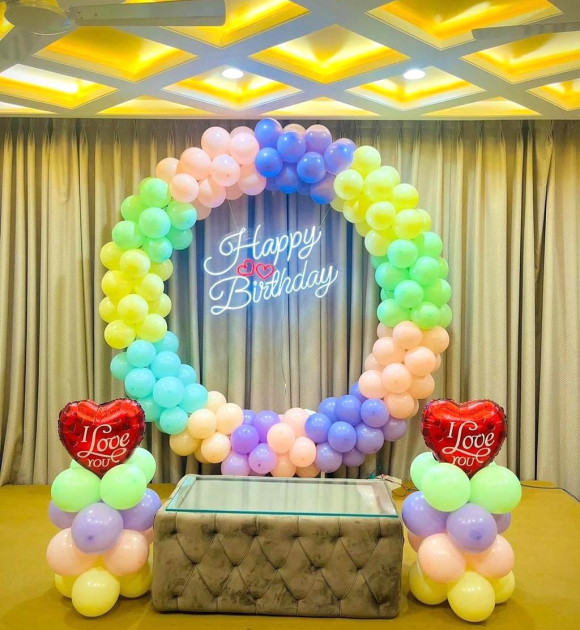 Mix Color Balloon Birthday Ring Decoration