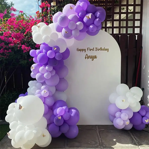 Lavender & White Luxury Backdrop Birthday Decoration