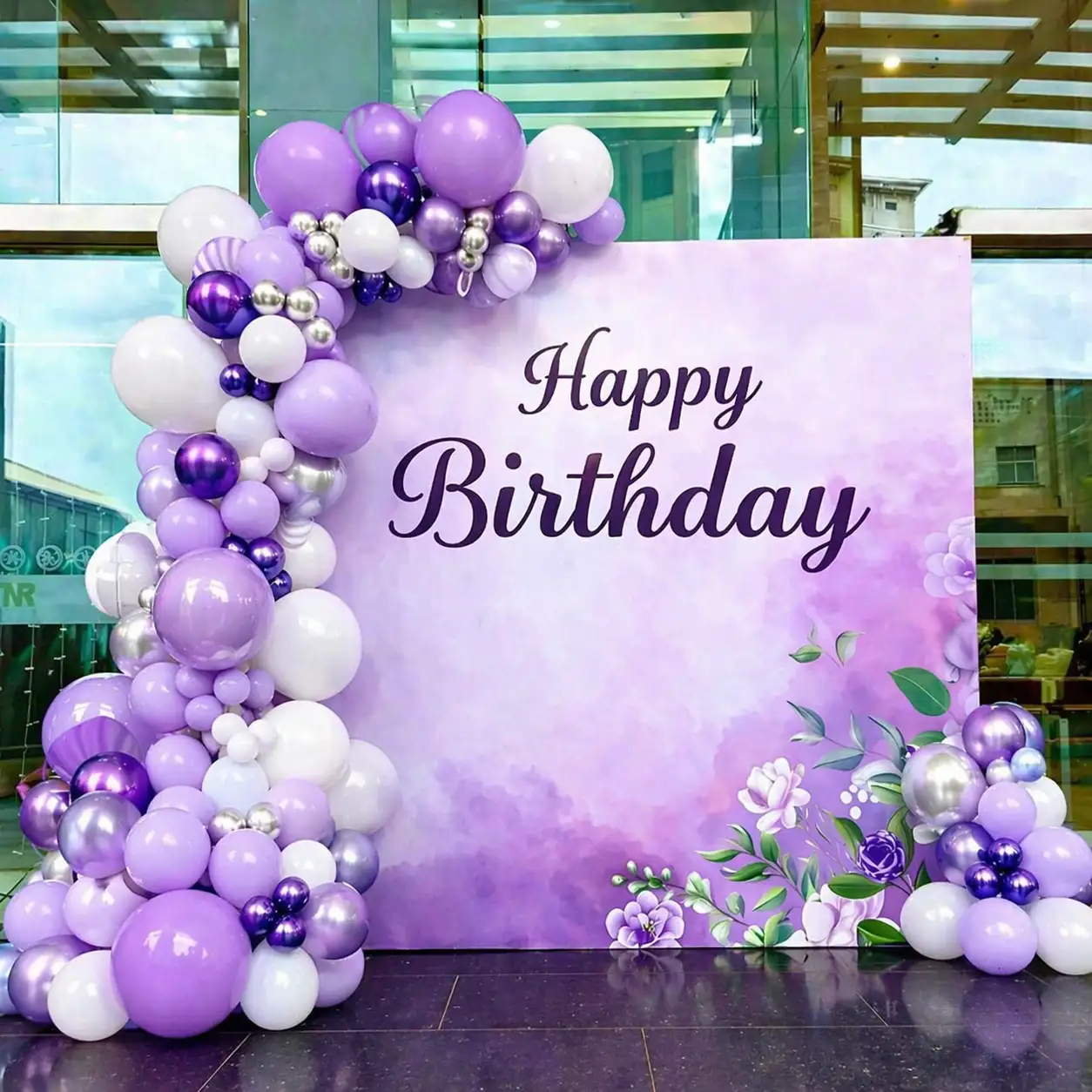 Royal Purple Balloon Arch Decoration