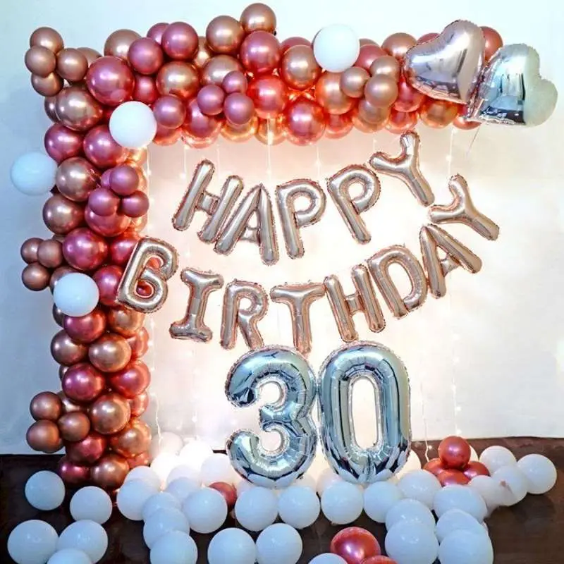 Chrome Happy Birthday Balloon Decoration