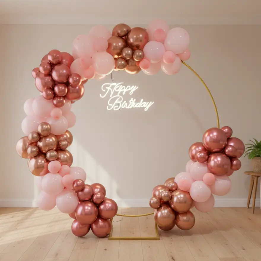 Rose gold Birthday Decoration