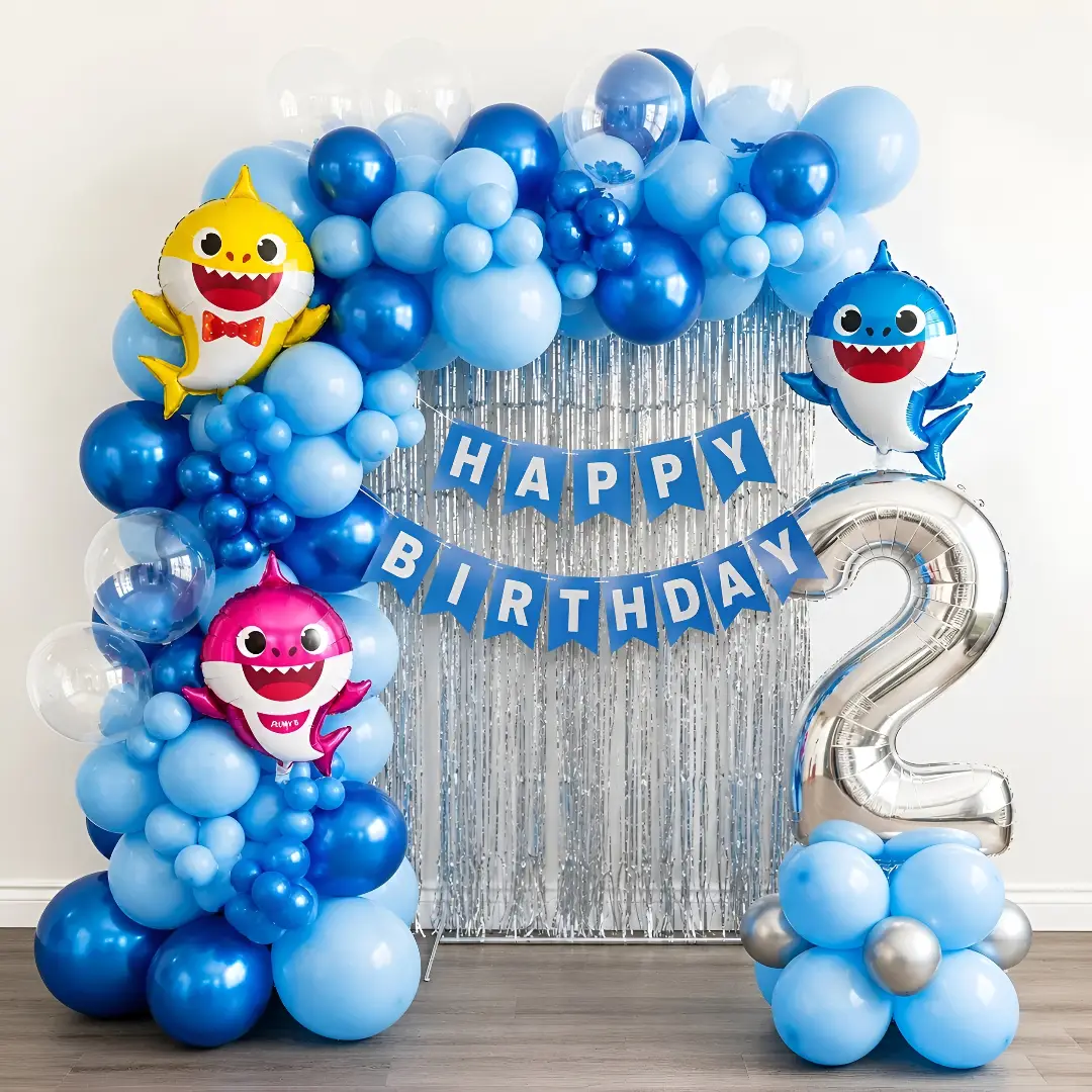 Blue Shark Theme Birthday Decor for Kids