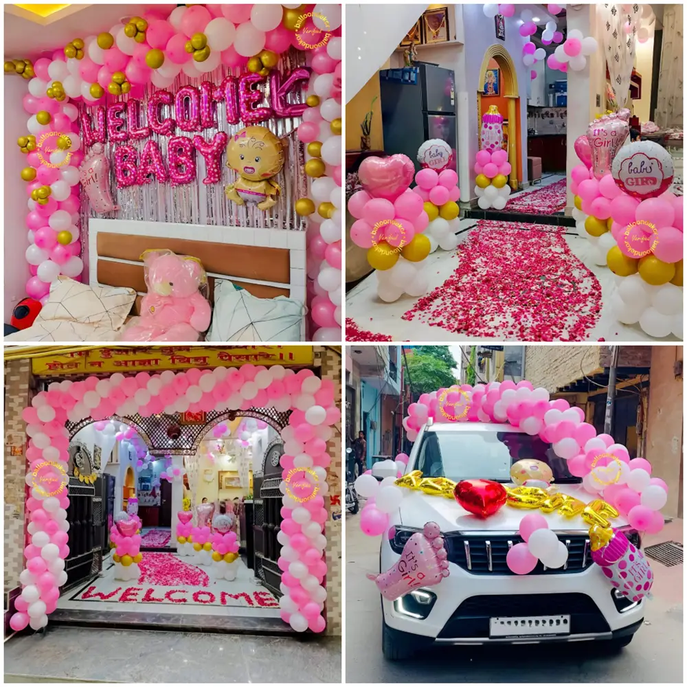 Luxury Welcom Baby Girl Arrival Decoration Pacakge