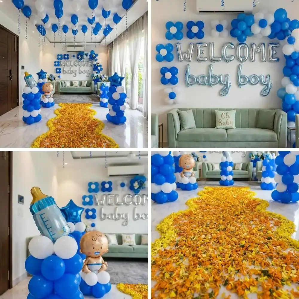 Newborn Welcome Baby Boy Decoration Setup