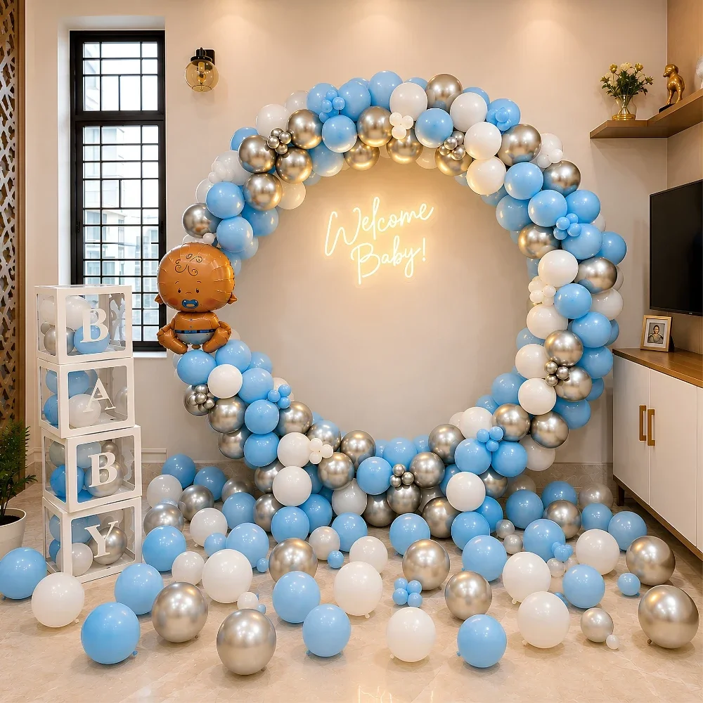 Premium Welcome Baby Boy Ring Balloon Decoration Setup