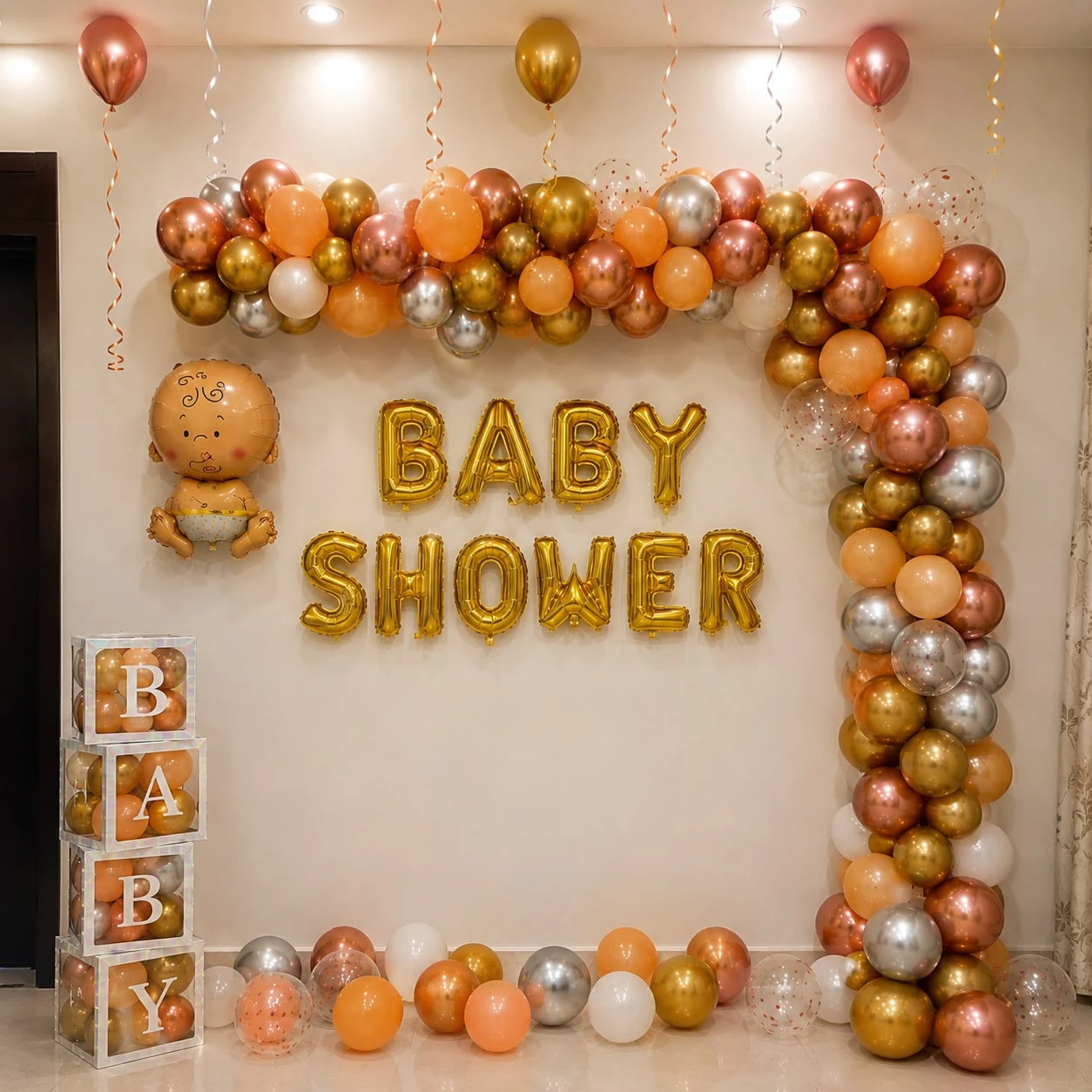 Golden Colour Baby Shower Decoration